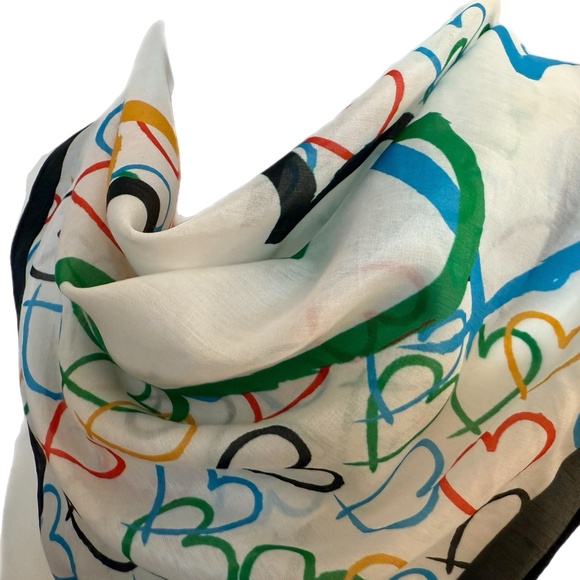 Team Canada Olympic Heart Scarf NWT – Hudson’s Bay Cotton Silk 20.5” square - Picture 5 of 11